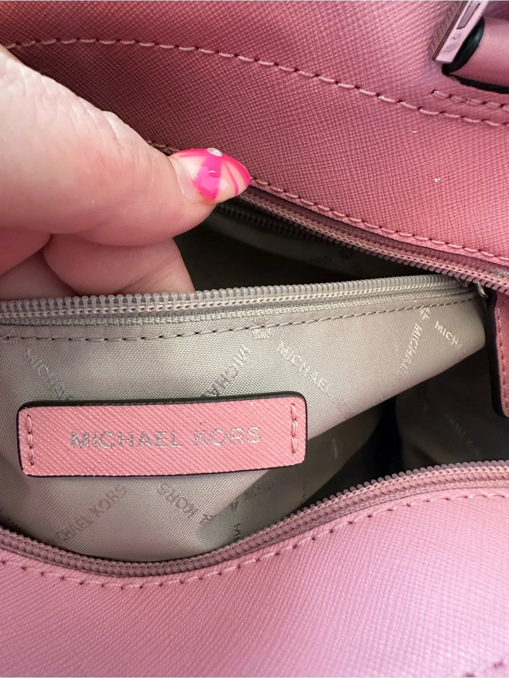 Michael Kors Pink Saffiano Leather East-West Satchel